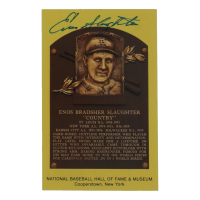 Enos Slaughter Signed Hall of Fame Plaque Postcard (JSA) at PristineAuction.com