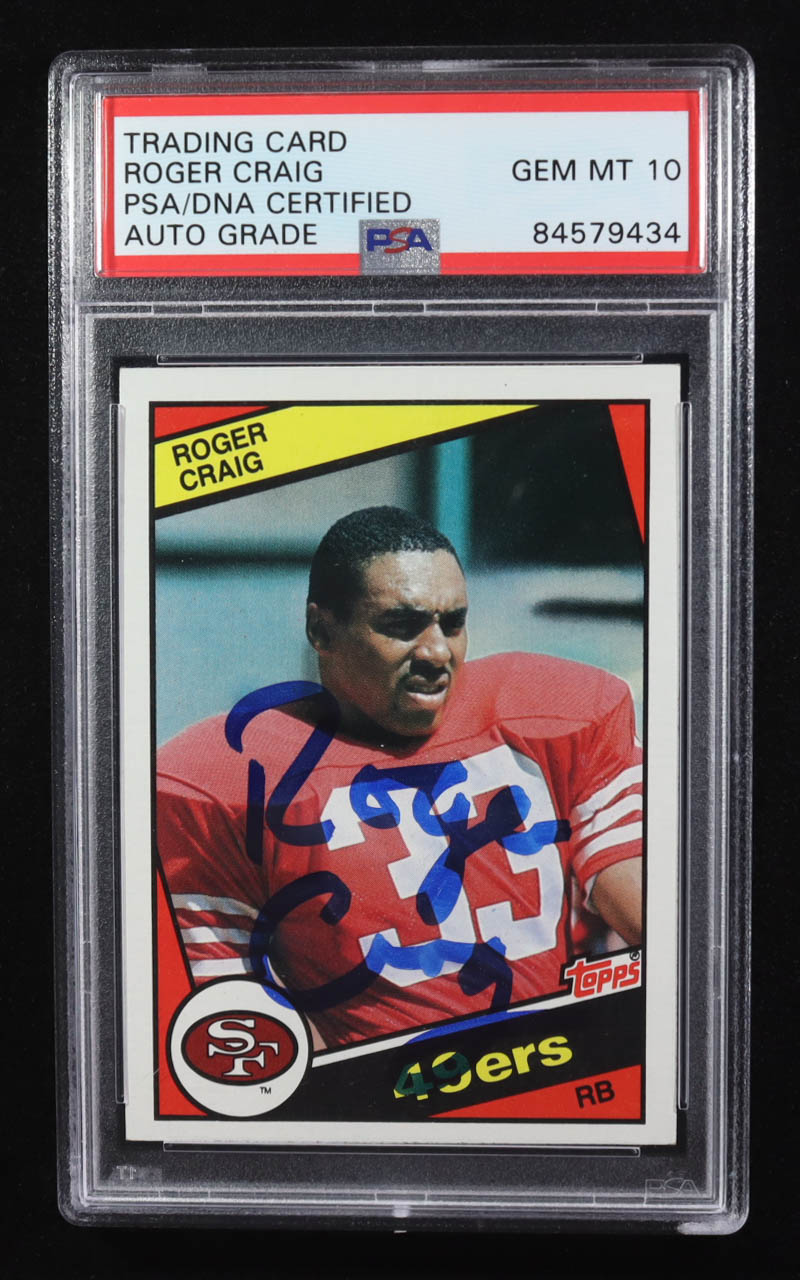 Roger Craig Signed 1984 Topps Trading Card #353 (PSA | Autograph Graded PSA 10) at PristineAuction.com Roger Craig Signed 1984 Topps Trading Card #353 (PSA | Autograph Graded PSA 10) at PristineAuction.com