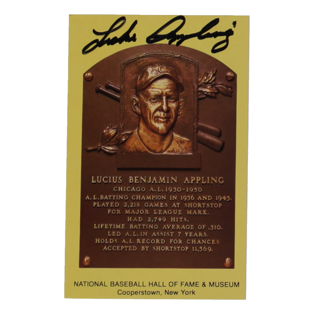 Luke Appling Signed Hall of Fame Plaque Postcard (JSA) at PristineAuction.com