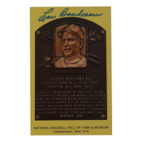 Lou Boudreau Signed Hall of Fame Plaque Postcard (JSA) at PristineAuction.com