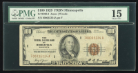 1929 U.S. $100 National Currency Note, Minneapolis - Fr.1890-I Signed: Jones / Woods (PMG Choice Fine 15) at PristineAuction.com