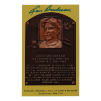 Lou Boudreau Signed Hall of Fame Plaque Postcard (JSA) at PristineAuction.com