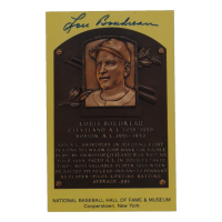 Lou Boudreau Signed Hall of Fame Plaque Postcard (JSA) at PristineAuction.com