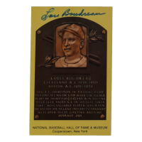 Lou Boudreau Signed Hall of Fame Plaque Postcard (JSA) at PristineAuction.com