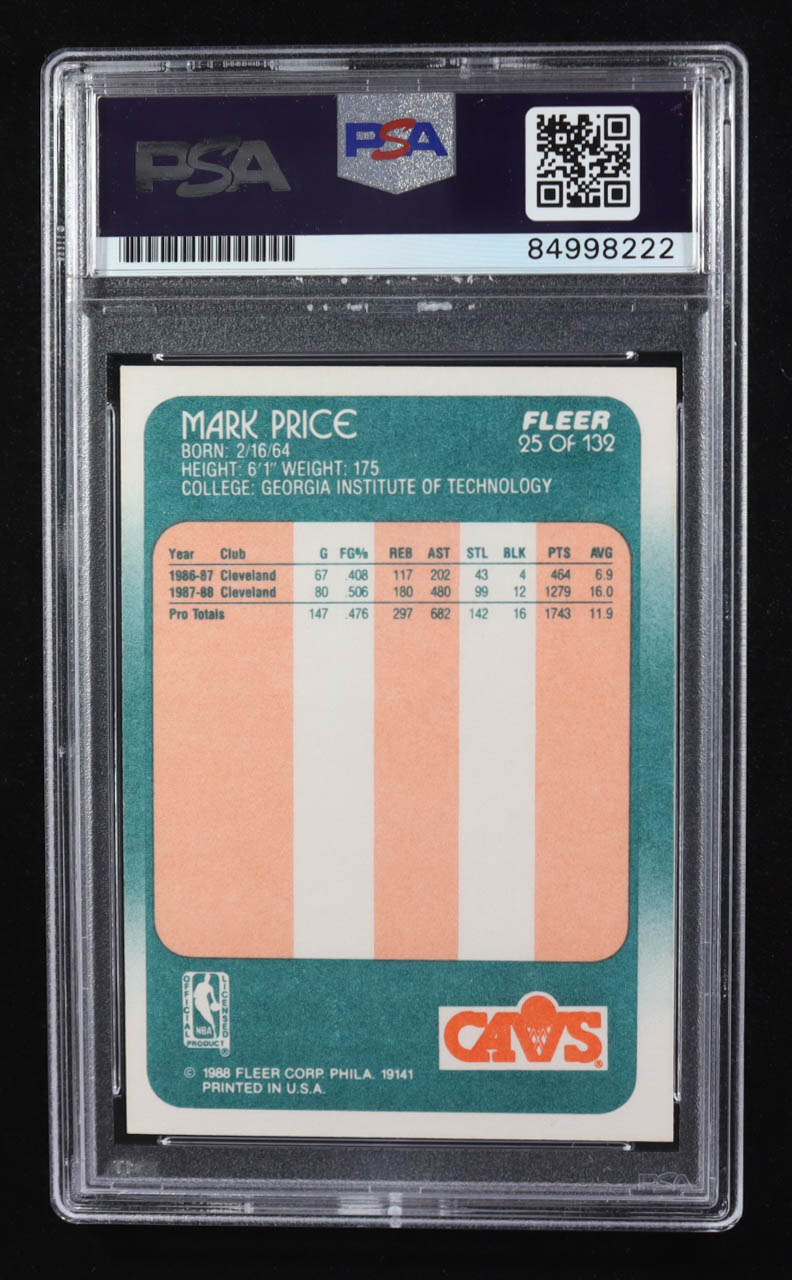 Mark Price Signed 1988 Fleer Inscribed "#25 Retired" #25 (PSA | Autograph Graded PSA 10) at PristineAuction.com Mark Price Signed 1988 Fleer Inscribed "#25 Retired" #25 (PSA | Autograph Graded PSA 10) at PristineAuction.com