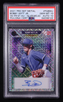 Bobby Witt Jr. 2021 Leaf Pro Set Metal '89 Autographs Mojo Silver #PABWJ RC #3/4 (PSA 10 | Autograph Graded 10) at PristineAuction.com