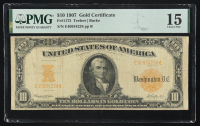 1907 $10 Ten Dollars Gold Certificate (PMG Choice Fine 15) at PristineAuction.com