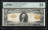 1922 $20 Twenty Dollars Gold Certificate (PMG Very Fine 25) at PristineAuction.com
