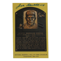 Joe Sewell Signed Hall of Fame Plaque Postcard Inscribed "-114" (JSA) at PristineAuction.com