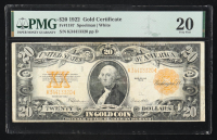 1922 $20 Twenty Dollars Gold Certificate (PMG Very Fine 20) at PristineAuction.com