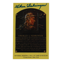 Charlie Gehringer Signed Hall of Fame Plaque Postcard (JSA) at PristineAuction.com