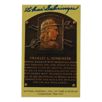 Charlie Gehringer Signed Hall of Fame Plaque Postcard (JSA) at PristineAuction.com