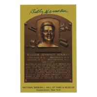 Billy Herman Signed Hall of Fame Plaque Postcard (JSA) at PristineAuction.com