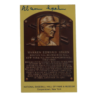 Warren Spahn Signed Hall of Fame Plaque Postcard (JSA) at PristineAuction.com