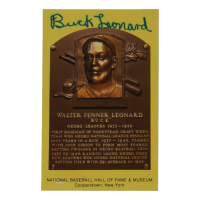 Buck Leonard Signed Hall Of Fame Plaque Postcard (JSA) at PristineAuction.com