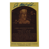 Jim "Catfish" Hunter Signed Hall Of Fame Plaque Postcard (JSA) at PristineAuction.com