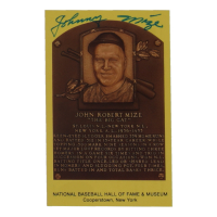 Johnny Mize Signed Hall Of Fame Plaque Postcard (JSA) at PristineAuction.com