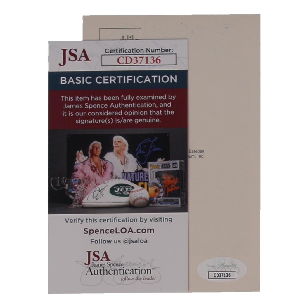 Johnny Mize Signed Hall Of Fame Plaque Postcard (JSA) at PristineAuction.com Johnny Mize Signed Hall Of Fame Plaque Postcard (JSA) at PristineAuction.com