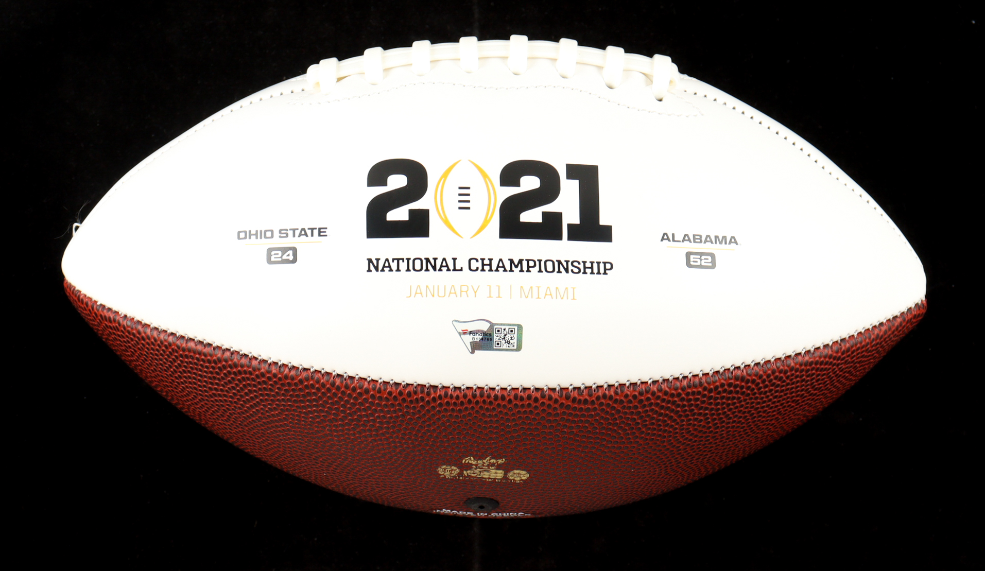 Mac Jones Signed 2021 Ohio State Buckeyes Logo Football (Fanatics) at PristineAuction.com Mac Jones Signed 2021 Ohio State Buckeyes Logo Football (Fanatics) at PristineAuction.com