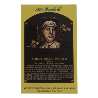 Al Barlick Signed Hall of Fame Plaque Postcard (JSA) at PristineAuction.com