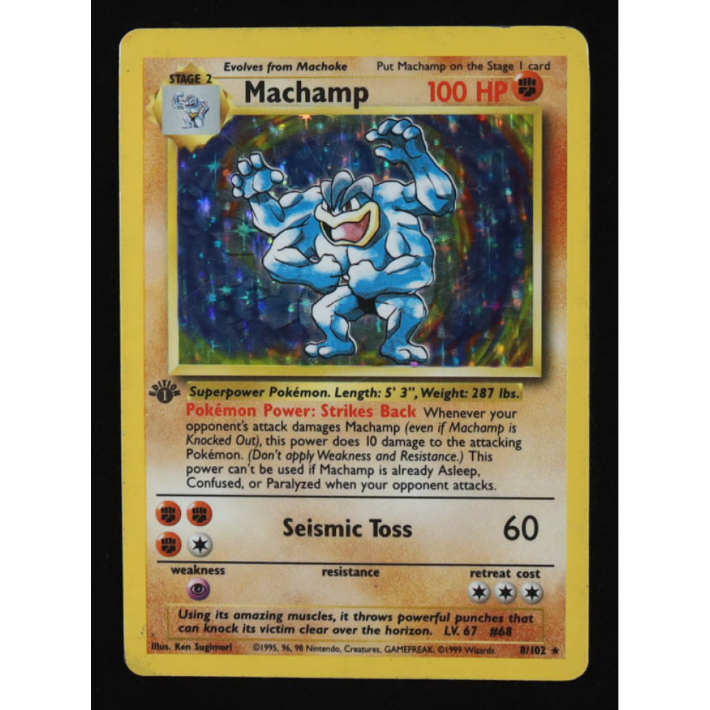 Machamp 1999 Pokemon Base Set 1st Edition at PristineAuction.com