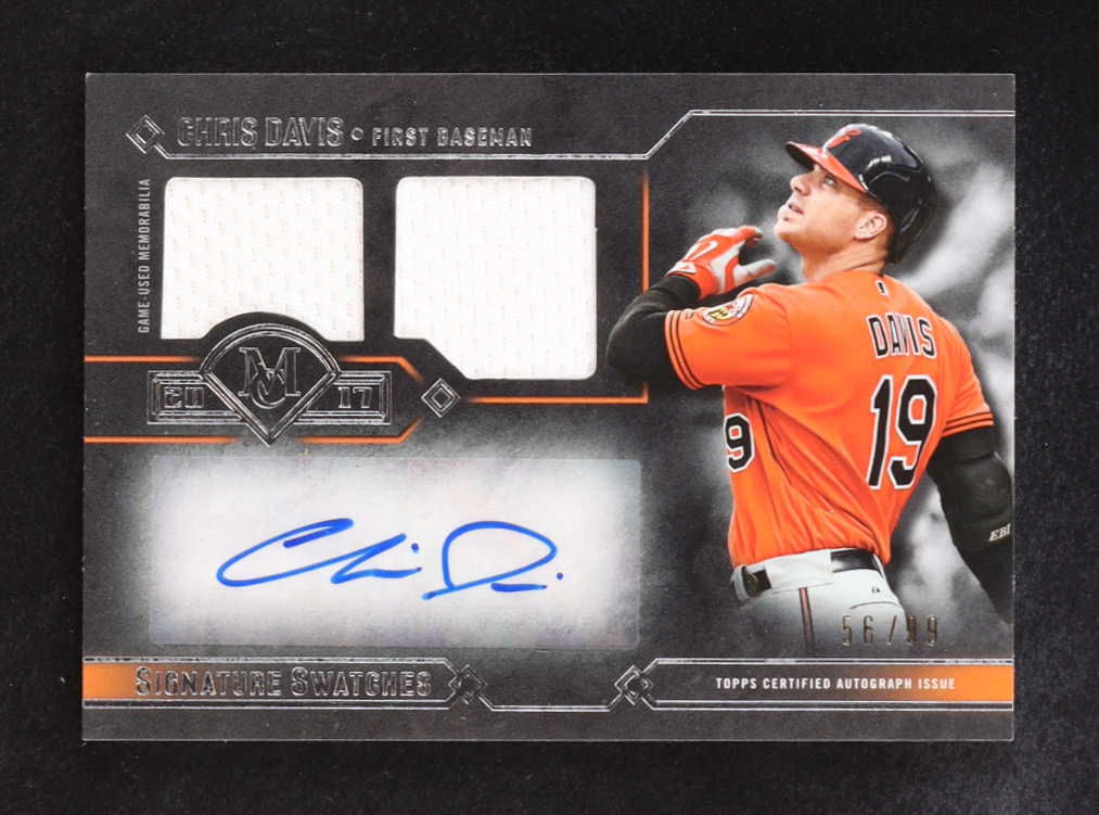 Chris Davis 2017 Topps Museum Collection Signature Swatches Dual Relic Autographs #DRACD #56/99 at PristineAuction.com Chris Davis 2017 Topps Museum Collection Signature Swatches Dual Relic Autographs #DRACD #56/99 at PristineAuction.com