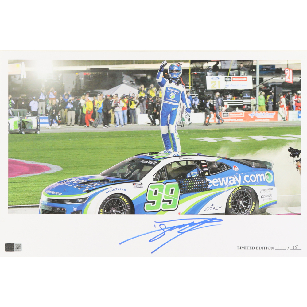 Daniel Suarez Signed LE "2024 Ambetter Health 400 Victory" 12x18 Print (PA) at PristineAuction.com