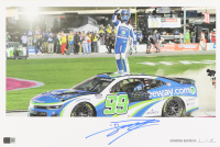 Daniel Suarez Signed LE "2024 Ambetter Health 400 Victory" 12x18 Print (PA) at PristineAuction.com