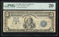 1899 United States $5 Silver Certificate Banknote (PMG Very Fine 20) at PristineAuction.com