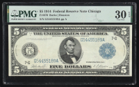 1914 $5 Five Dollars Federal Reserve Note - Chicago (PCGS Very Fine 30 EPQ) at PristineAuction.com
