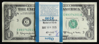 1963 $1 One Dollar U.S. Huntington National Bank Note Pack of (100) Bills at PristineAuction.com