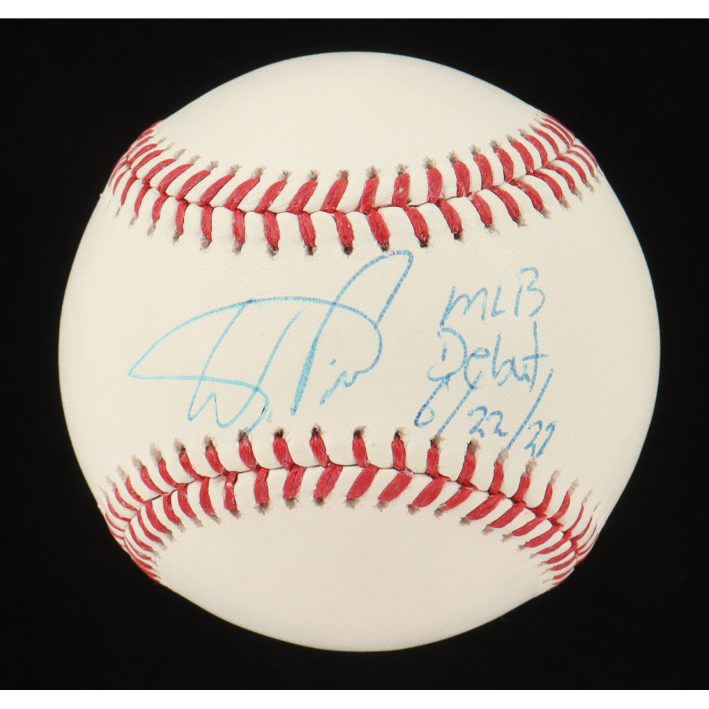 Wander Franco Signed OML Baseball Inscribed "MLB Debut 6/22/21" (Franco & JSA) at PristineAuction.com