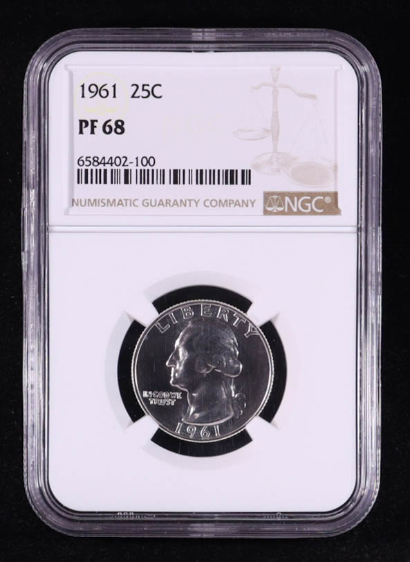 1961 Proof Washington Silver 25c (NGC PF68) at PristineAuction.com 1961 Proof Washington Silver 25c (NGC PF68) at PristineAuction.com