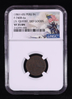 (1861-65) Civil War Token "J.S. Queenby Dry Goods - Peru, Indiana" F-740B-6a (NGC VF35 BN) at PristineAuction.com