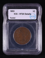 1853 Braided Hair 1C Large Cent (ICG VF20) at PristineAuction.com