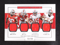 Noah Brown / Curtis Samuel / Ezekiel Elliott / Joey Bosa 2017 Panini National Treasures Collegiate Team Materials Quad #8 #23/99 at PristineAuction.com