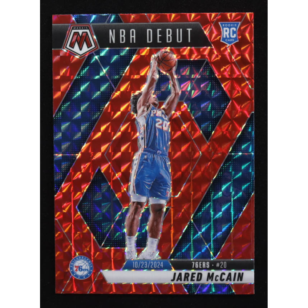 Jared McCain 2024-25 Panini Mosaic Mosaic Red #263 NBA Debut RC at PristineAuction.com