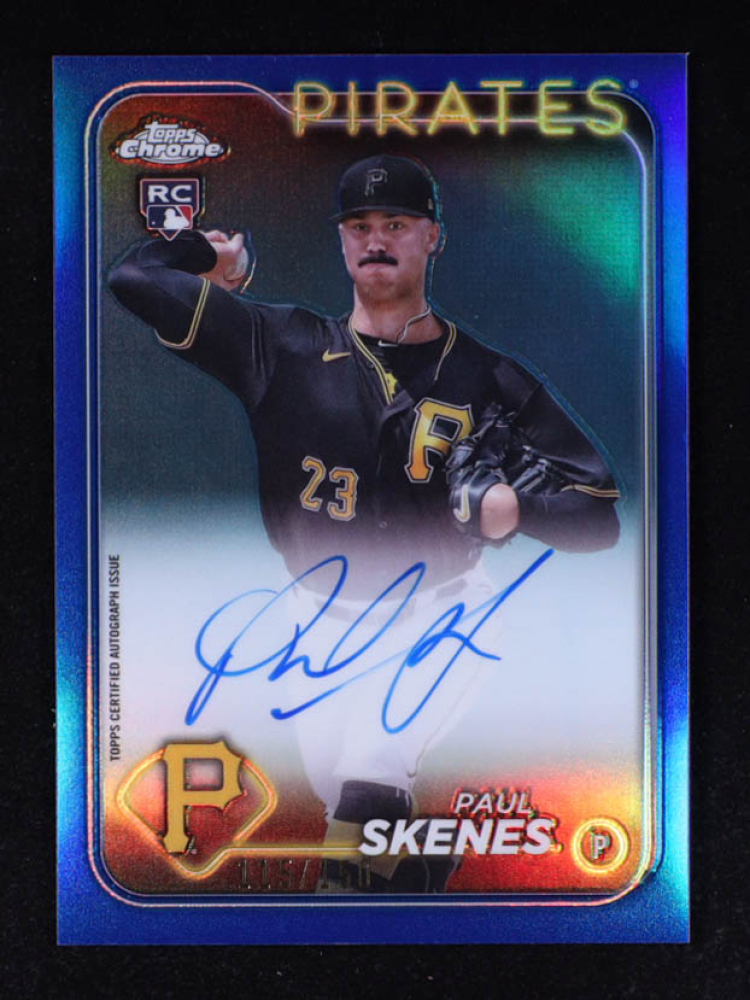 Paul Skenes 2024 Topps Chrome Update Rookie Autographs Blue Refractors #RAPS RC #115/150