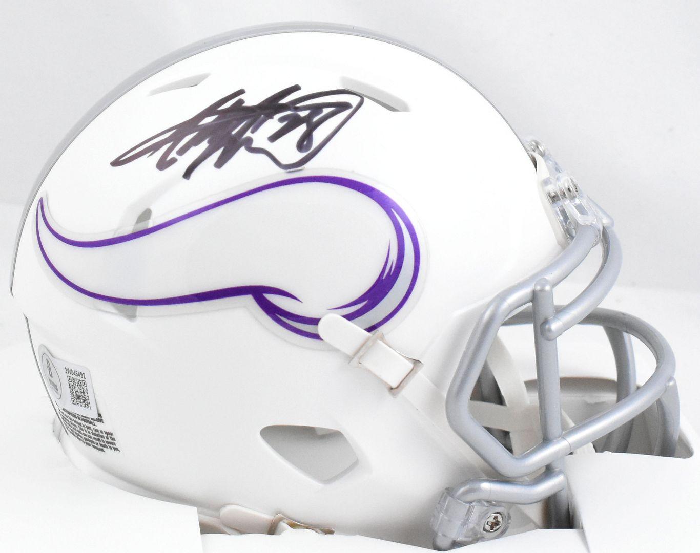 Adrian Peterson Signed Vikings Alternate Speed Mini Helmet (Beckett) at PristineAuction.com Adrian Peterson Signed Vikings Alternate Speed Mini Helmet (Beckett) at PristineAuction.com