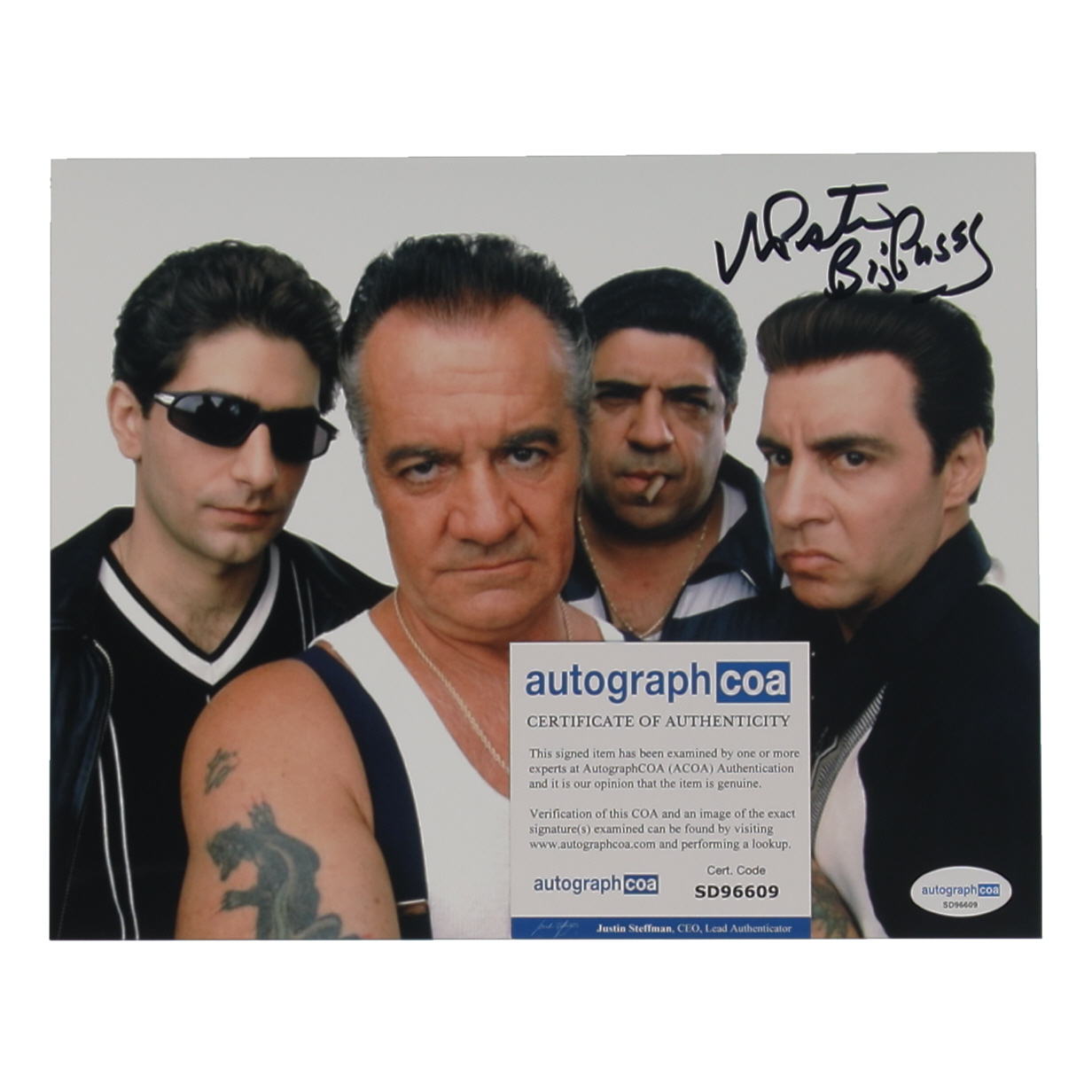 Vincent Pastore Signed "The Sopranos" 8x10 Photo Inscribed "Big Pussy" (ACOA) at PristineAuction.com Vincent Pastore Signed "The Sopranos" 8x10 Photo Inscribed "Big Pussy" (ACOA) at PristineAuction.com