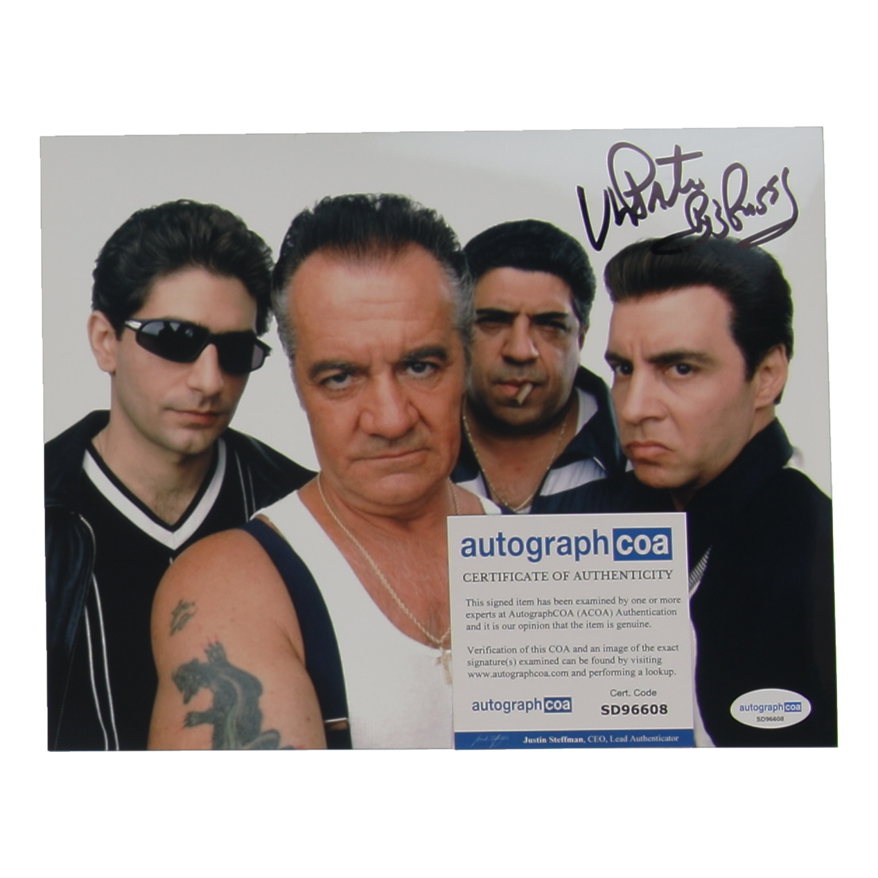 Vincent Pastore Signed "The Sopranos" 8x10 Photo Inscribed "Big Pussy" (ACOA) at PristineAuction.com Vincent Pastore Signed "The Sopranos" 8x10 Photo Inscribed "Big Pussy" (ACOA) at PristineAuction.com