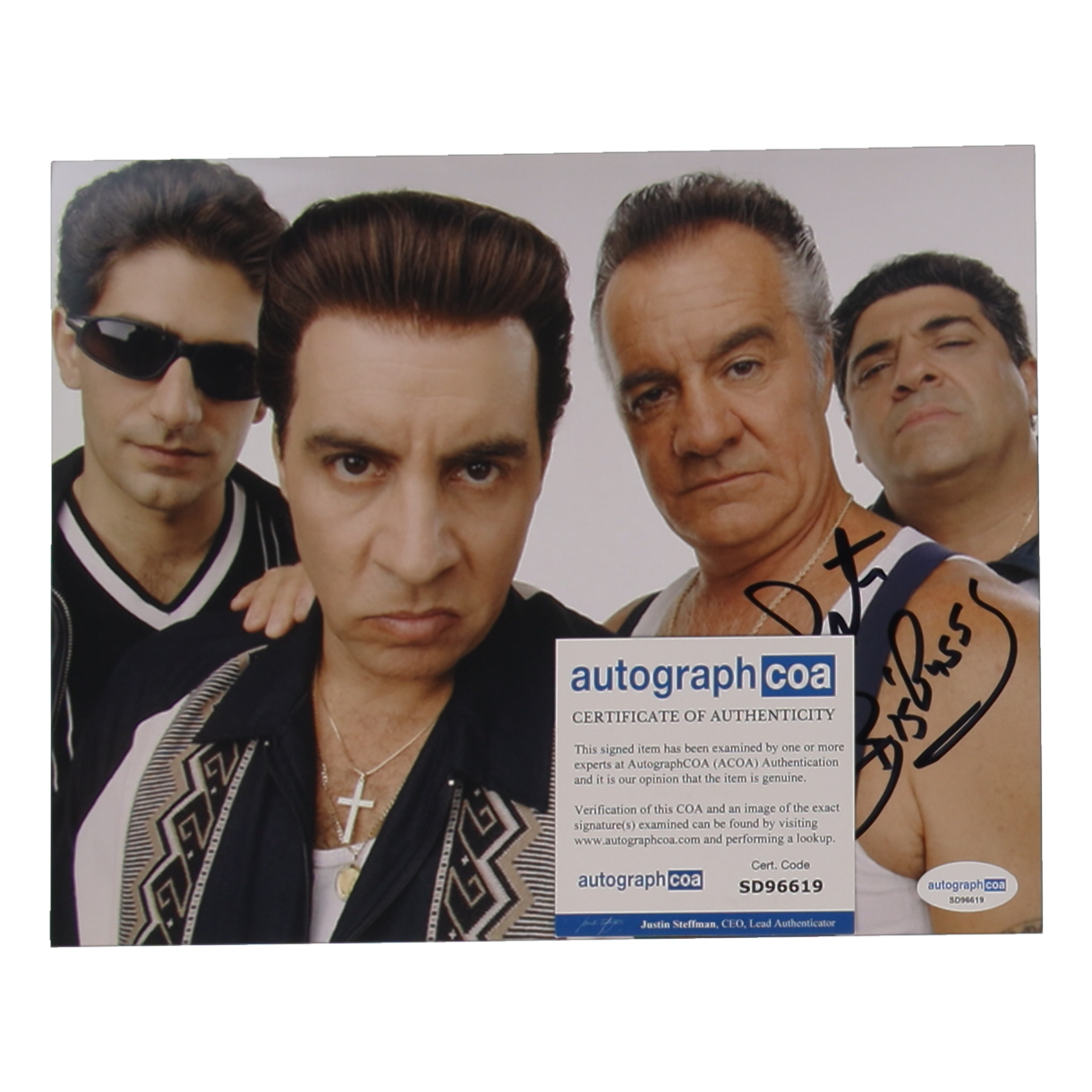 Vincent Pastore Signed "The Sopranos" 8x10 Photo Inscribed "Big Pussy" (ACOA) at PristineAuction.com Vincent Pastore Signed "The Sopranos" 8x10 Photo Inscribed "Big Pussy" (ACOA) at PristineAuction.com