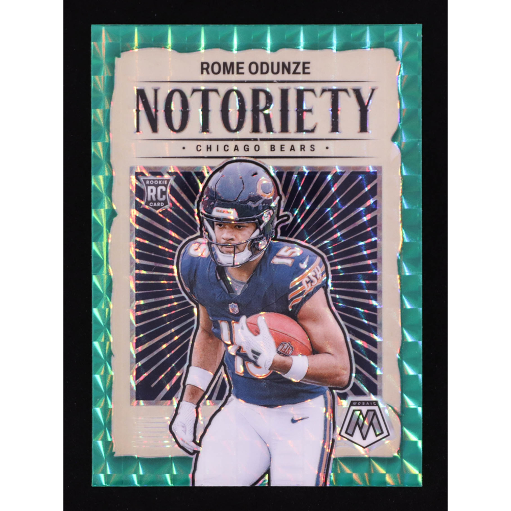 Rome Odunze 2024 Panini Mosaic Notoriety Mosaic Green #24 RC at PristineAuction.com