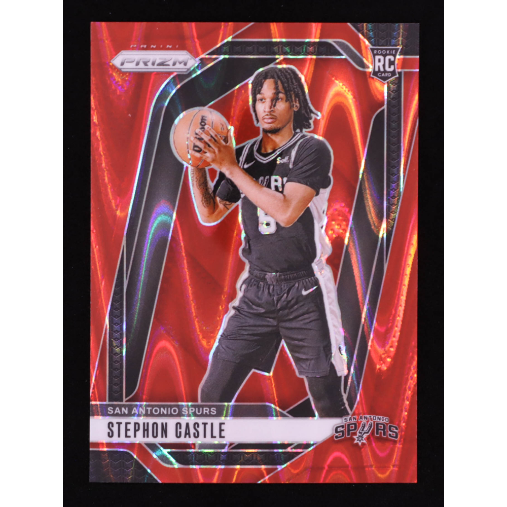 Stephon Castle 2024-25 Panini Prizm Prizms Red Seismic #234 #255/299 RC at PristineAuction.com