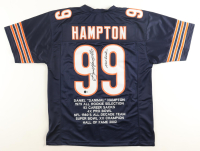 Dan Hampton Signed Career Highlight Stat Jersey Inscribed "HOF 2002" (Beckett) at PristineAuction.com