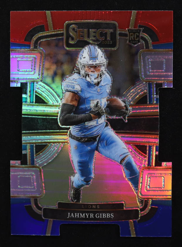 Jahmyr Gibbs 2023 Select Red Blue Prizm Die Cut #34 RC at PristineAuction.com Jahmyr Gibbs 2023 Select Red Blue Prizm Die Cut #34 RC at PristineAuction.com