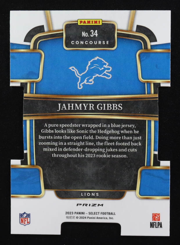 Jahmyr Gibbs 2023 Select Red Blue Prizm Die Cut #34 RC at PristineAuction.com Jahmyr Gibbs 2023 Select Red Blue Prizm Die Cut #34 RC at PristineAuction.com