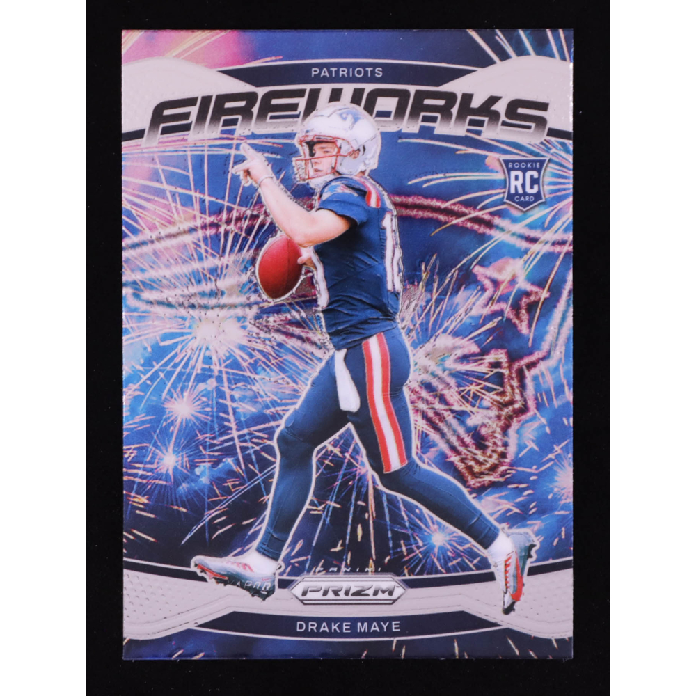 Drake Maye 2024 Panini Prizm Fireworks #22 RC at PristineAuction.com