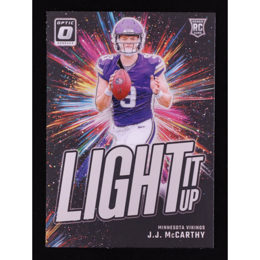 JJ McCarthy 2024 Donruss Optic Light it Up #2 RC at PristineAuction.com