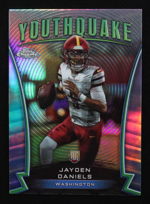 Jayden Daniels 2024 Topps Chrome Youthquake Refractor #Y-3 RC at PristineAuction.com Jayden Daniels 2024 Topps Chrome Youthquake Refractor #Y-3 RC at PristineAuction.com